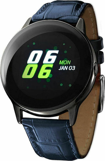 Vogue Cosmic Smartwatch with Heart Rate Monitor (Blue Leather)