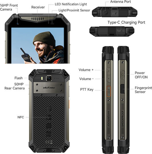 Ulefone Armor 20WT Dual SIM (12GB/256GB) Resistant Smartphone Black view 3
