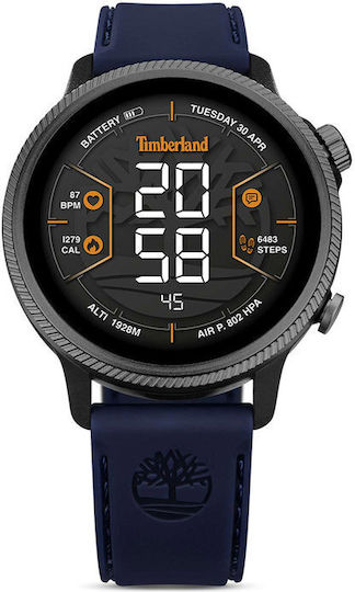 Timberland Digital Watch Battery with Blue Rubber Strap view 1