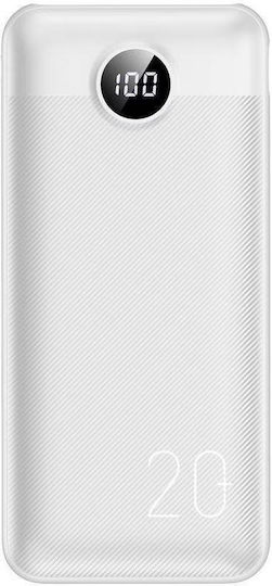 Veger Power Bank 20000mAh with 2 USB-A Ports and USB-C Port White