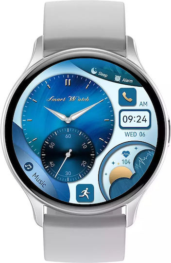 Nubi HK89 Smartwatch with Heart Rate Monitor (Silver) view 4