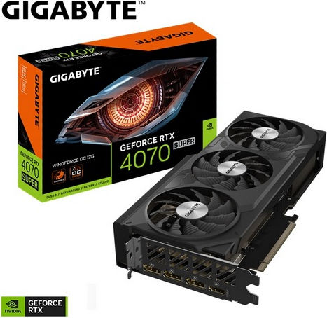 Gigabyte GeForce RTX 4070 Super 12GB GDDR6X Windforce OC Graphics Card view 1