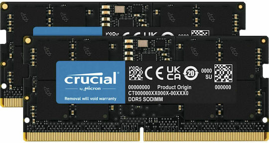 Crucial DDR5 with Module 1x16GB and Speed 4800 for Laptop CT16G48C40S5