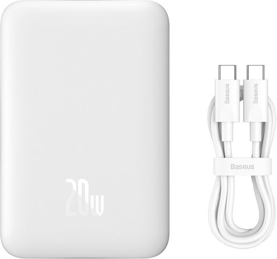 Baseus Magnetic Mini Power Bank 10000mAh 20W with USB-C Port White view 1