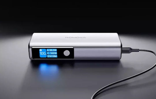 Romoss PPU20 Power Bank 20000mAh 130W with 2 USB-A Ports and USB-C Port Power Delivery / Quick Charge 3.0 Silver vue 4