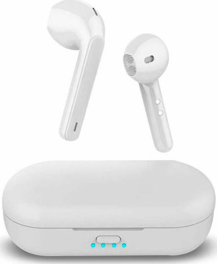 L8 Earbud Bluetooth Handsfree Earphones with Charging Case White view 4