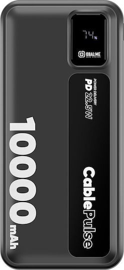 Obal:Me CablePulse Power Bank 10000mAh 22.5W with USB-A Port and USB-C Power Delivery Port Black vue 2