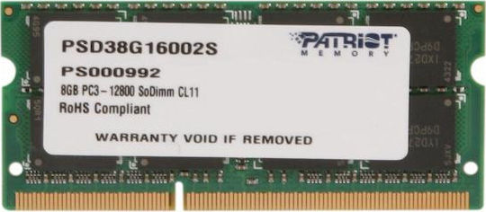 Patriot DDR3 with Module 1x8GB and Speed 1600 for Laptop PSD38G16002S vue 6