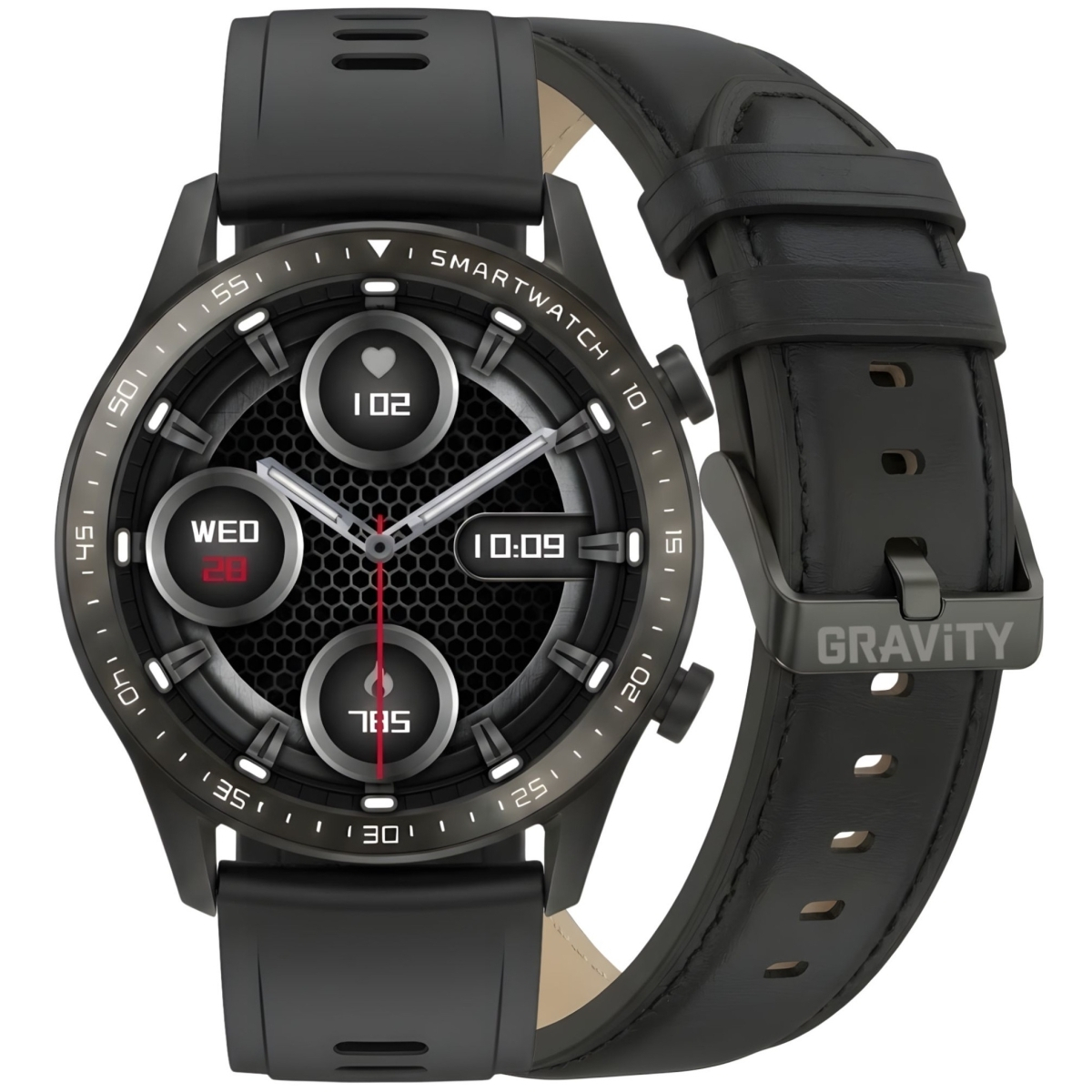 Gravity Smartwatch Black 2 Straps Gt10-3