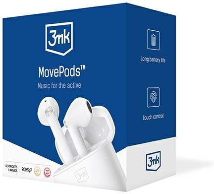 3MK MovePods In-ear Bluetooth Handsfree Earphones with Sweat Resistance and Charging Case White view 7
