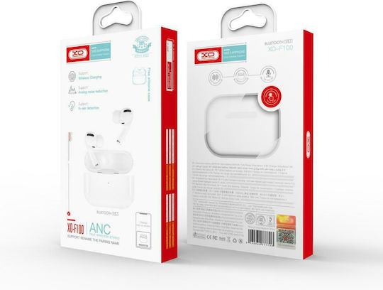 XO F100 In-ear Bluetooth Handsfree Earphones with Charging Case White view 1