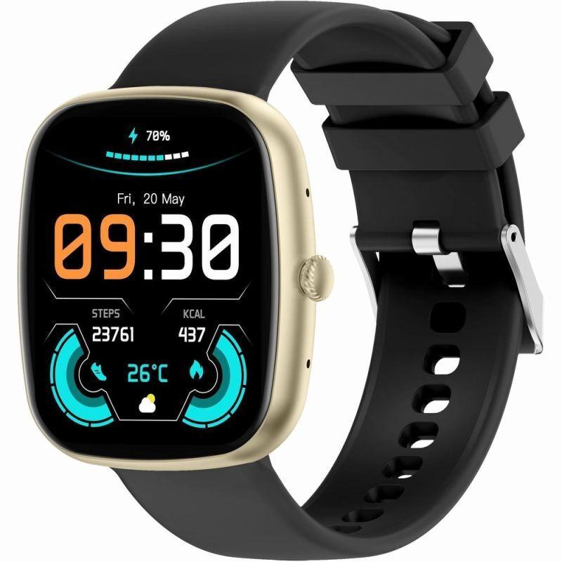 Smartwatch Gravity Gt18-7 Beige Silicone Strap Black view 2
