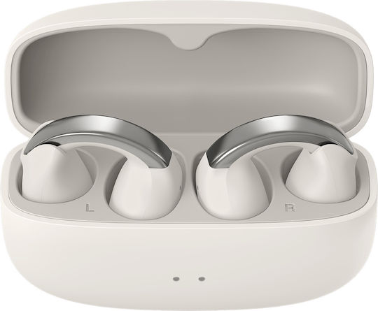 JVC HA-NP1T Open Ear Bluetooth Handsfree Earphones with Sweat Resistance and Charging Case Off White vue 3