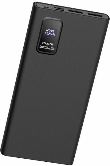 Platinet PL0408 Power Bank 10000mAh 22.5W with 2 USB-A Ports and USB-C Port Power Delivery / Quick Charge 3.0 Black view 2