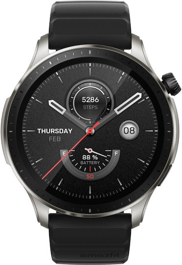 Amazfit GTR 4 46mm Waterproof Smartwatch with Heart Rate Monitor (Black)
