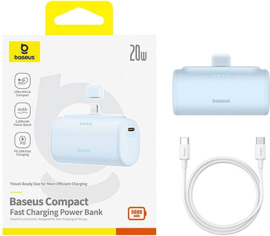 Baseus Compact Lightning Edition Power Bank 5000mAh 20W with USB-C Port Blue view 9