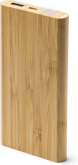 Bamboo Power Bank 6000mAh with USB-A Port Brown view 3