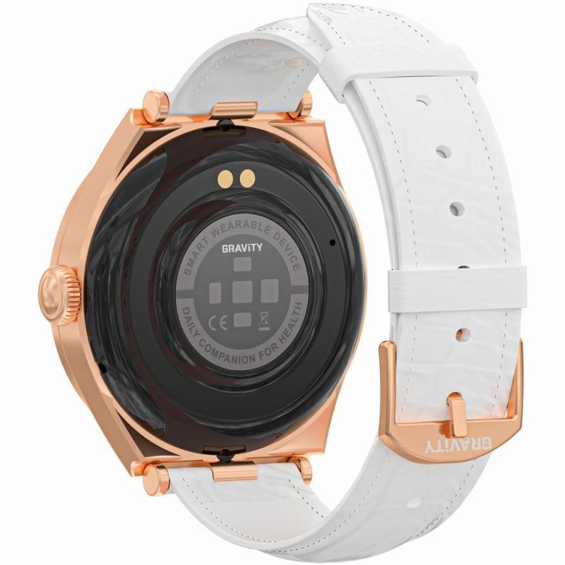 Smartwatch Gravity Rose Gold White Gt25-5 vue 2