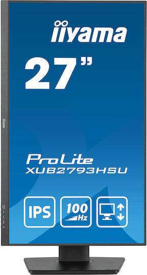 Iiyama ProLite XUB2793HSU-B6 IPS Monitor 27" FHD 1920x1080 with Response Time 1ms GTG vue 3