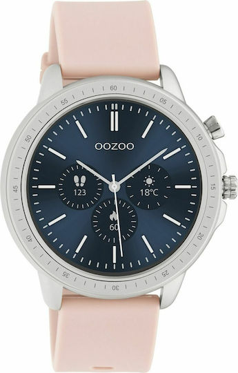 Oozoo Q00312 45mm Smartwatch with Heart Rate Monitor (Silver) view 1