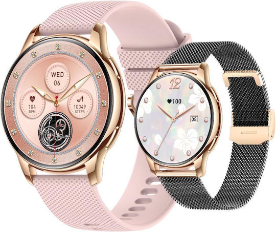 Ceas Y11 42mm Smartwatch with Heart Rate Monitor (Gold) view 9