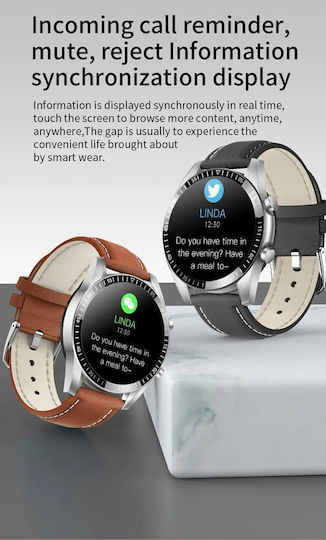S36 Pro Smartwatch with Heart Rate Monitor (Silver/Brown) Ansicht 5