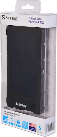 Sandberg Outdoor Solar Power Bank 8000mAh with 2 USB-A Ports Black view 2