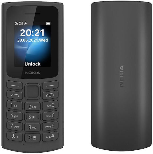 Nokia 105 4G Dual SIM Mobile with Buttons (English Menu) Black view 2