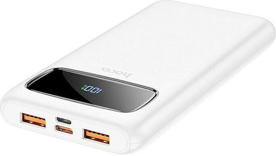 Hoco J81 Power Bank 10000mAh 22.5W with 2 USB-A Ports and USB-C Port Power Delivery White view 2