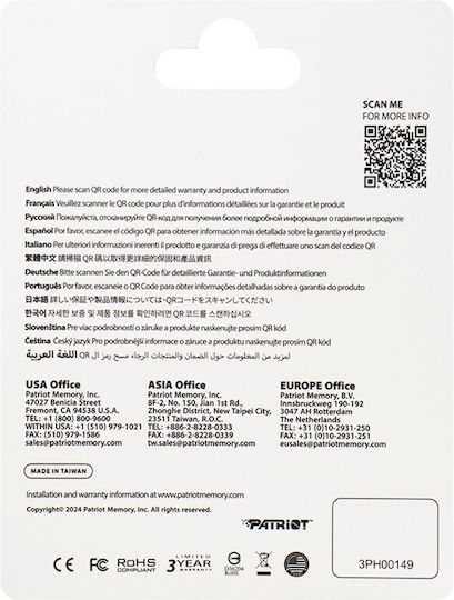 Patriot microSDXC 256GB U3 V30 A2 90MB/s With Adapter view 3