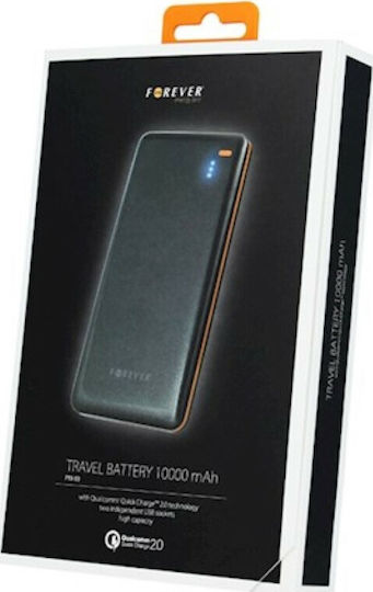 Forever PTB-03 Power Bank 10000mAh with 2 USB-A Ports Quick Charge 2.0 Black vista 4