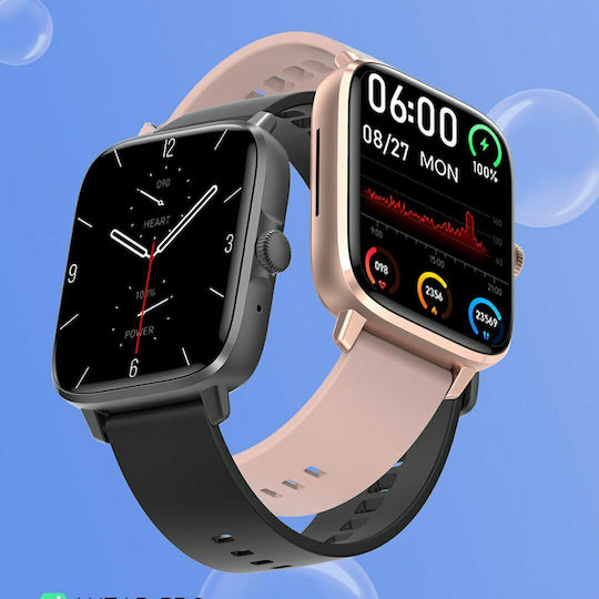 DT NO.1 DT102 38mm Smartwatch with Heart Rate Monitor (Black) vue 6