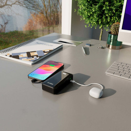 SBS Power Bank 10000mAh 22.5W with USB-A Port and USB-C Port Power Delivery Black view 4