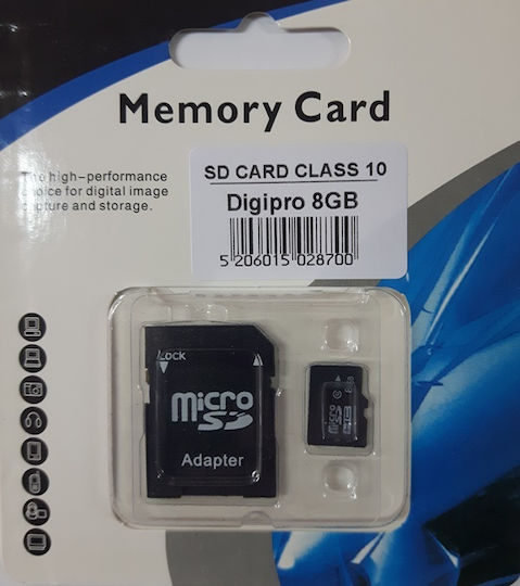 microSDHC 8GB Class 10 with Adapter