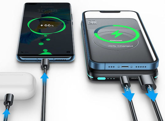 Joyroom Power Bank 10000mAh 15W with USB-A Port and USB-C Port Black view 2