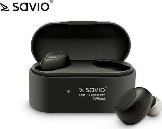 Savio TWS-04 In-ear Bluetooth Handsfree Earphones with Charging Case Black view 7