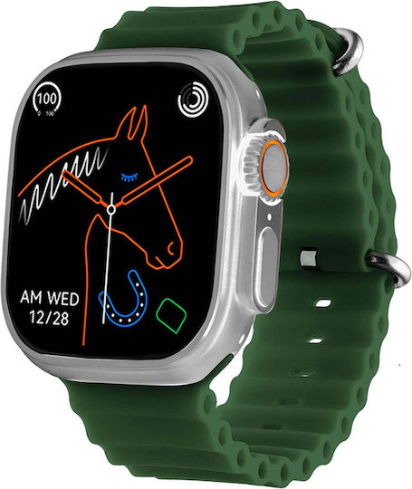 DAS.4 SU09 Smartwatch with Heart Rate Monitor (Green Silicone Strap) view 1