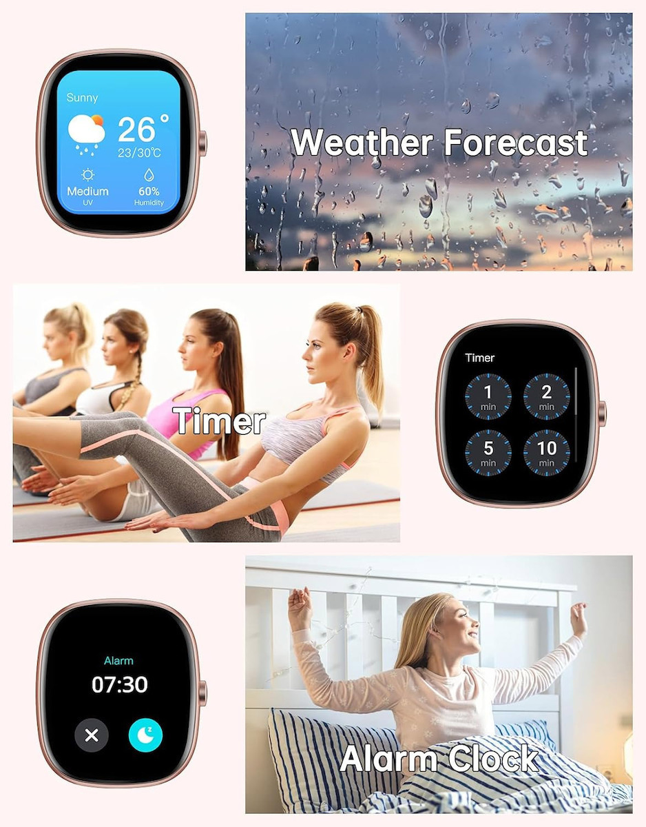Huakua Smartwatch with Heart Rate Monitor (Purple) view 7