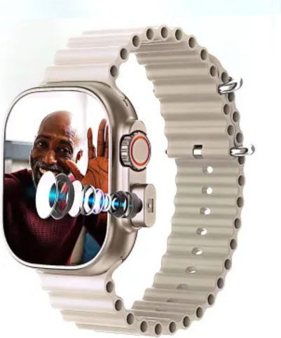 BW9 Ultra 49mm Smartwatch with Heart Rate Monitor (White)