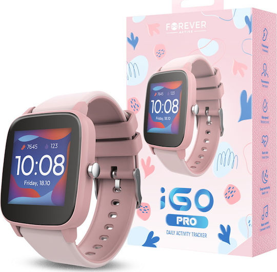 Forever IGo Pro JW-200 Smartwatch with Heart Rate Monitor (Pink) vue 2