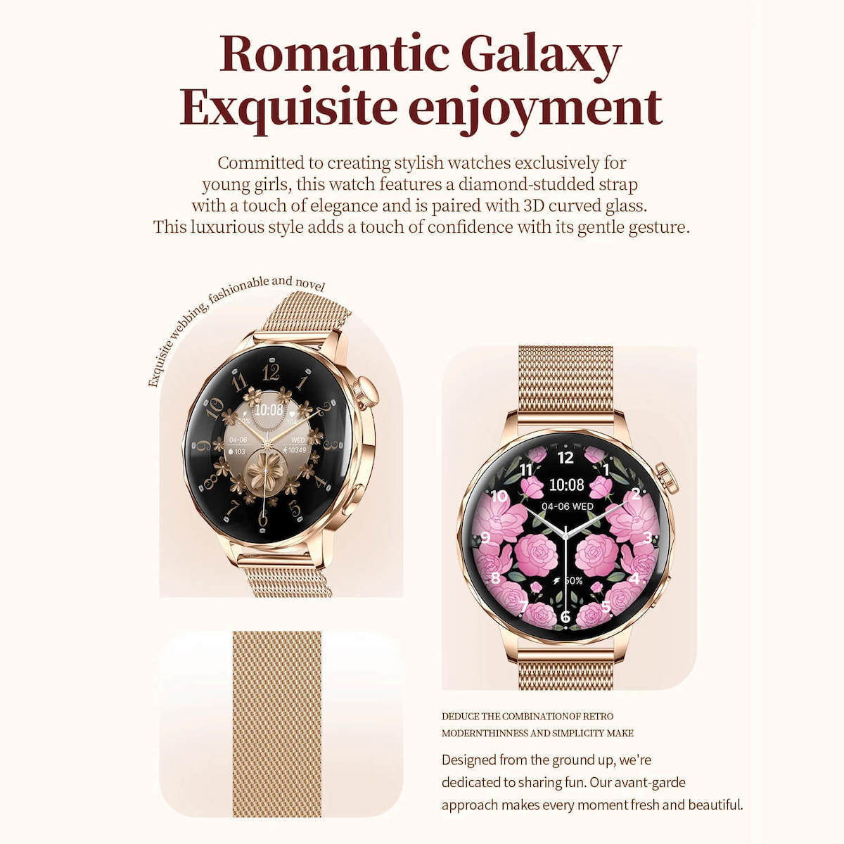 Smartwatch Microwear I220 Gold Steel view 2