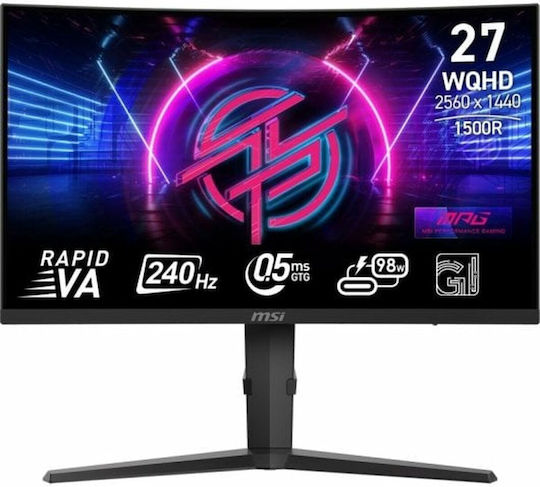 MSI MPG 275CQRXF VA HDR Curved Monitor 27" QHD 2560x1440 240Hz with Response Time 0.5ms GTG view 1