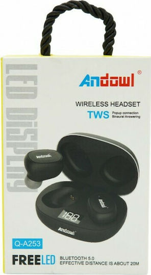 Andowl Q-A253 In-ear Bluetooth Handsfree Earphones with Charging Case Black vista 2
