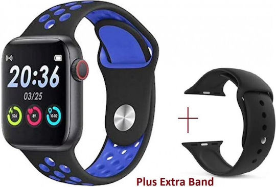 T55 Smartwatch with Heart Rate Monitor (Black / Blue) view 3