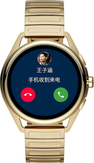 Emporio Armani Matteo Stainless Steel 44mm Smartwatch with Heart Rate Monitor (Gold) view 2