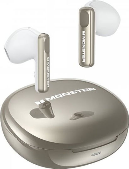 Monster N-Lite 209 Earbud Bluetooth Handsfree Headphones with Sweat Resistance and Charging Case Silver