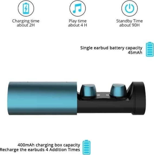 TS1 PRO In-ear Bluetooth Handsfree Earphones with Charging Case Silver view 5