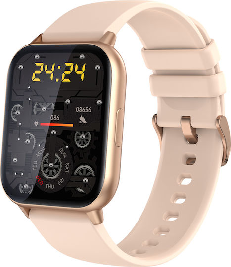 Smartwatch Idealstore Saphirvision Apple Bluetooth Curved Hd Screen 1.91 Inches Fitness Monitoring Heart Rate Blood Pressure Compatible Ios Android Gold view 1