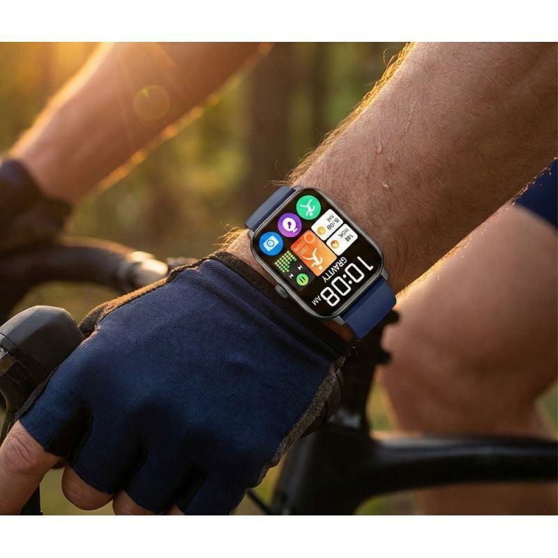 Gravity GT36-6 36mm Smartwatch with Heart Rate Monitor (Black Blue) view 4