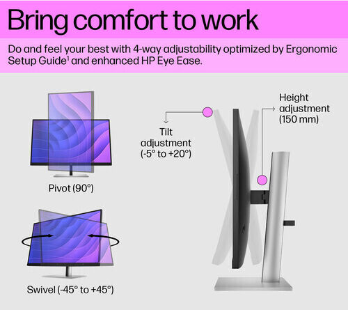 HP E27q G5 IPS Monitor 27" QHD 2560x1440 with Response Time 5ms GTG view 6